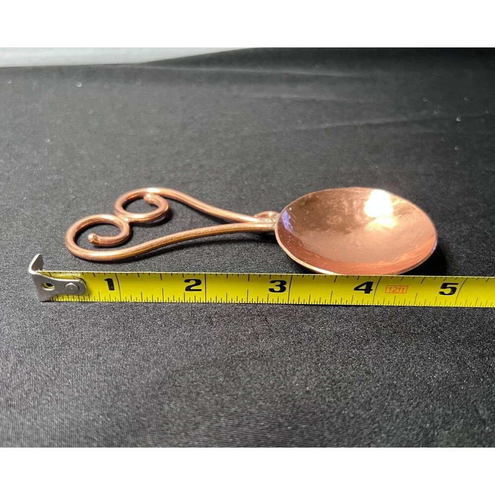 Vintage Rex Morton Hammered Copper Measuring Spoon With Hanger Grape Vine Heart
